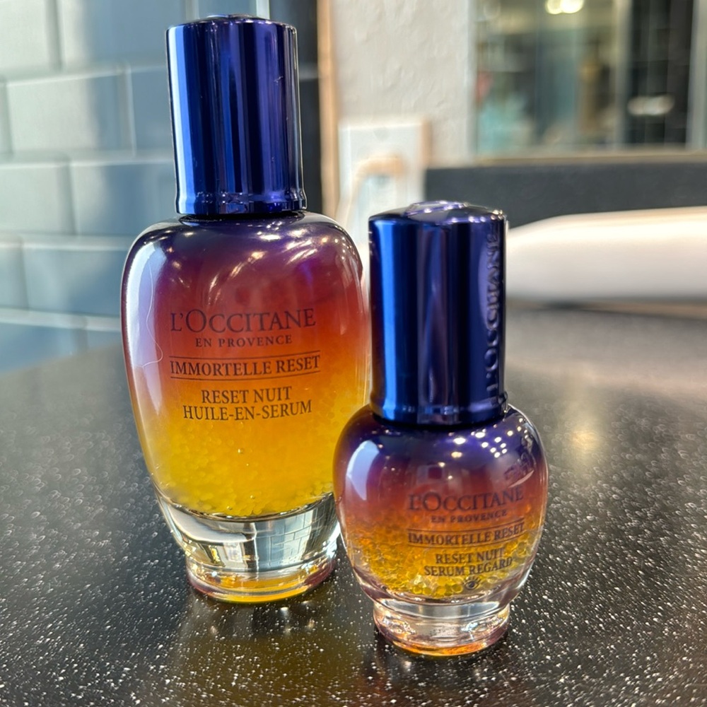 L’occitane immortal reset face and eye serum. Used once.